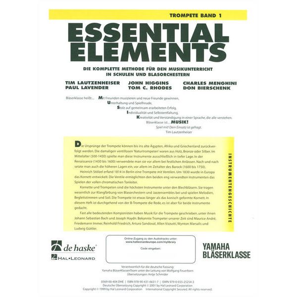 De Haske Essential Elements Trompete 1