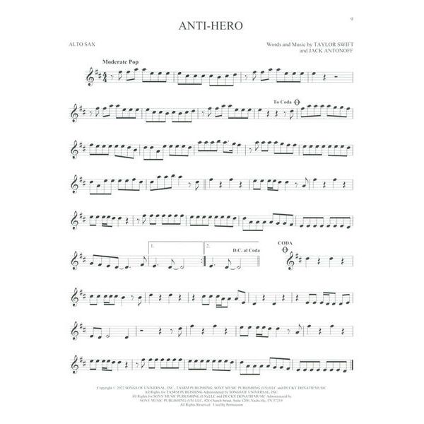 Hal Leonard 101 Simple Songs Alto Sax