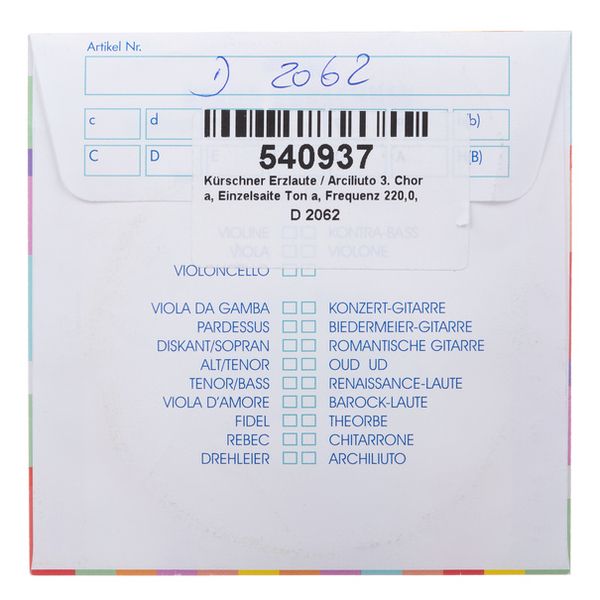 Kürschner Arch Lute 3rd Course a