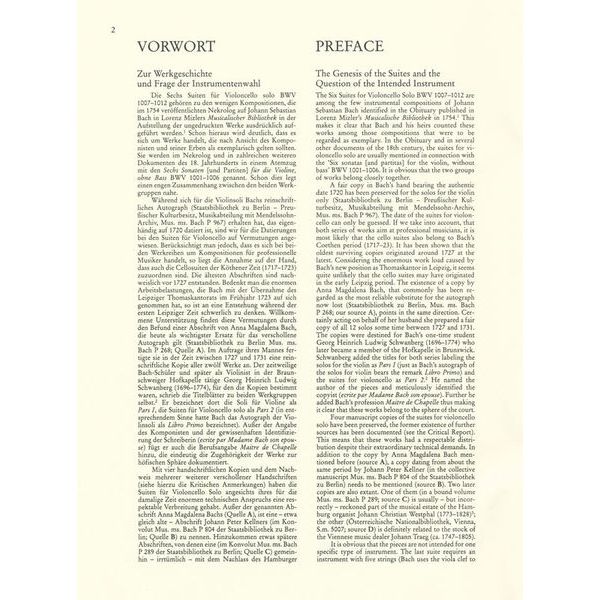 Wiener Urtext Edition Bach Suiten for Violoncello