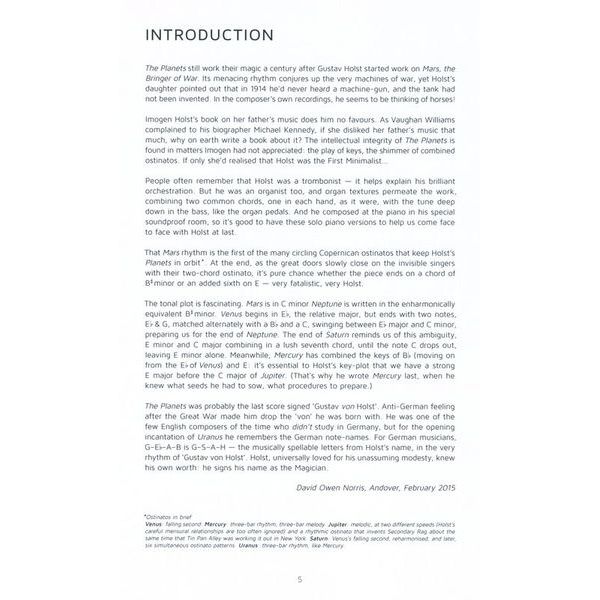 Chester Music Holst The Planets