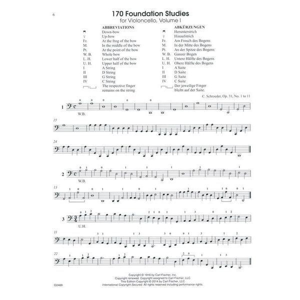 Carl Fischer 170 Foundation Studies 1 Cello