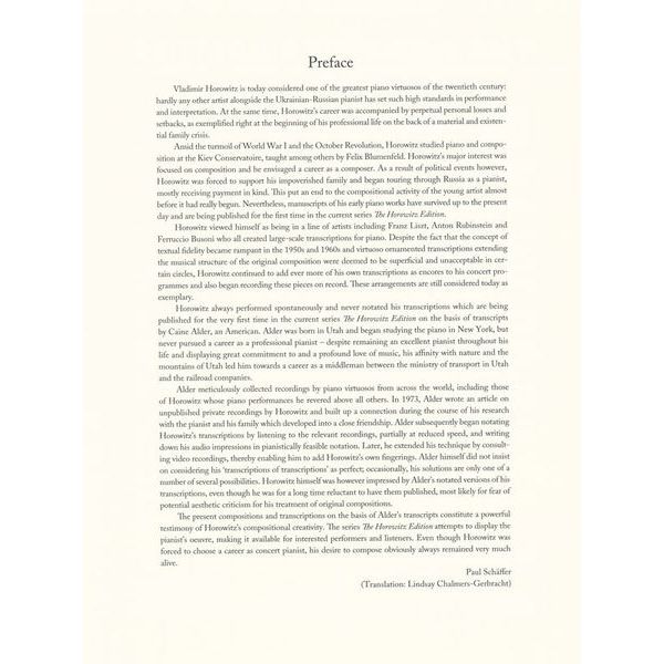 Schott Horowitz Theme and Variation