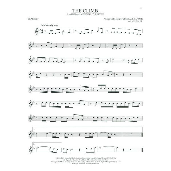 Hal Leonard 101 Hit Songs For Clarinet