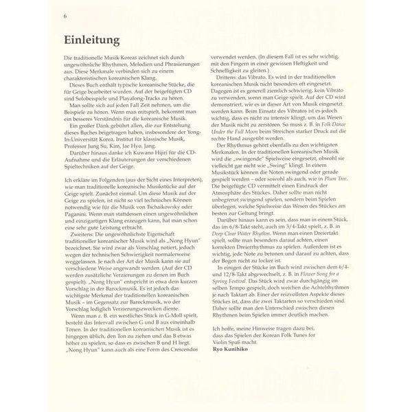 Schott Korean Folk Tunes For Violin