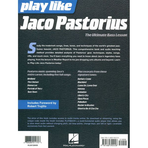 Hal Leonard Play Like Jaco Pastorius