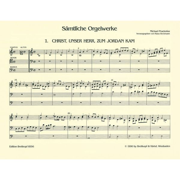 Breitkopf & Hrtel Praetorius Orgelwerke