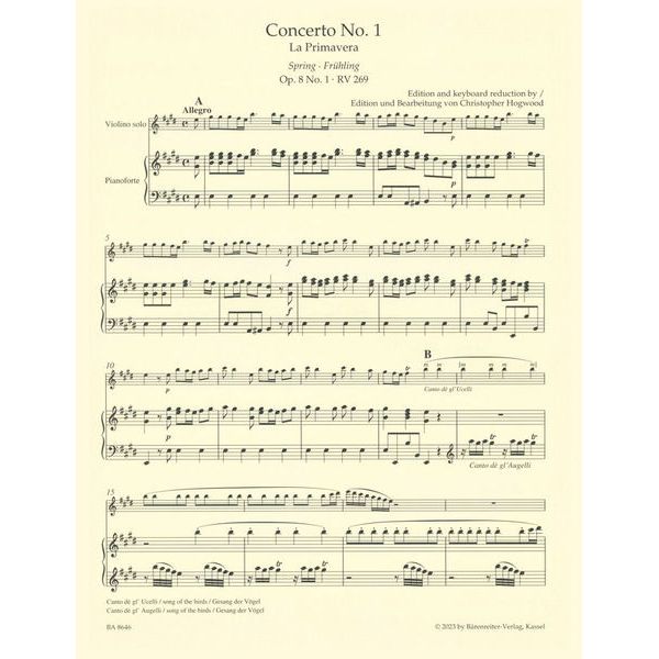 Brenreiter Vivaldi Concert E-Dur Frühling