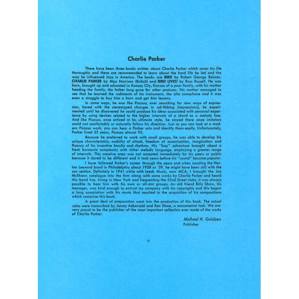 Atlantic Music Charlie Parker Omnibook C