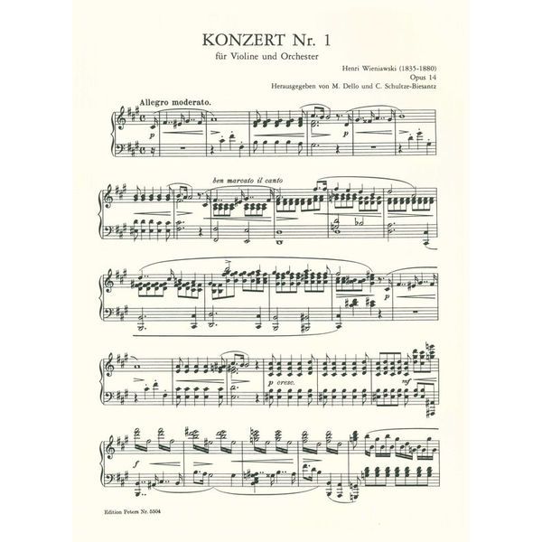 Edition Peters Wieniawski Violinkonzert Nr. 1