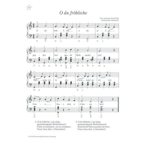 Holzschuh Verlag Weihnachtslieder Accordion