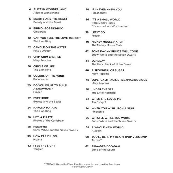 Hal Leonard Disney Songs For Violin Duet