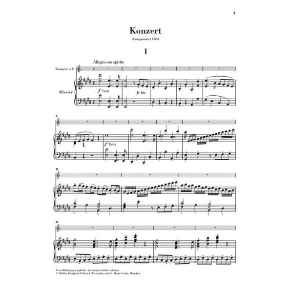 Henle Verlag Hummel Trompetenkonzert E-Dur