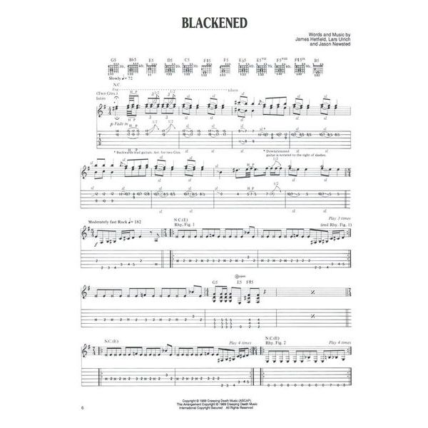 Cherry Lane Music Company Metallica And Justice For All