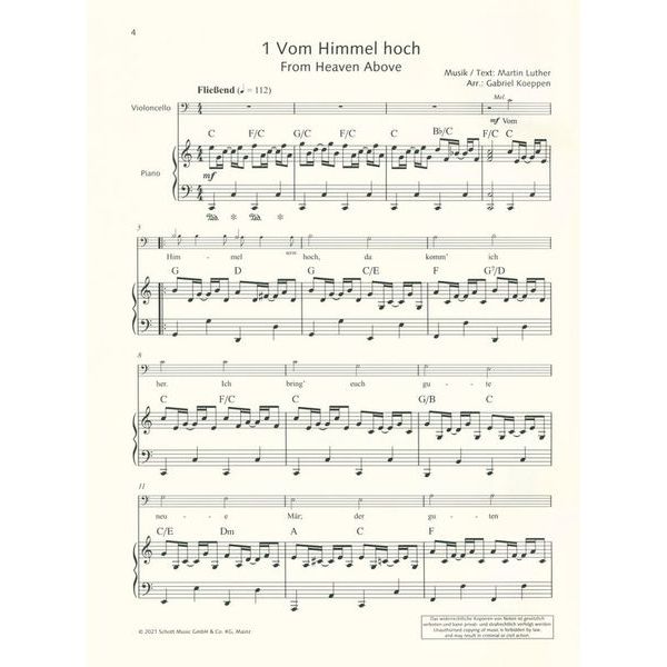 Schott Cello Christmas Book