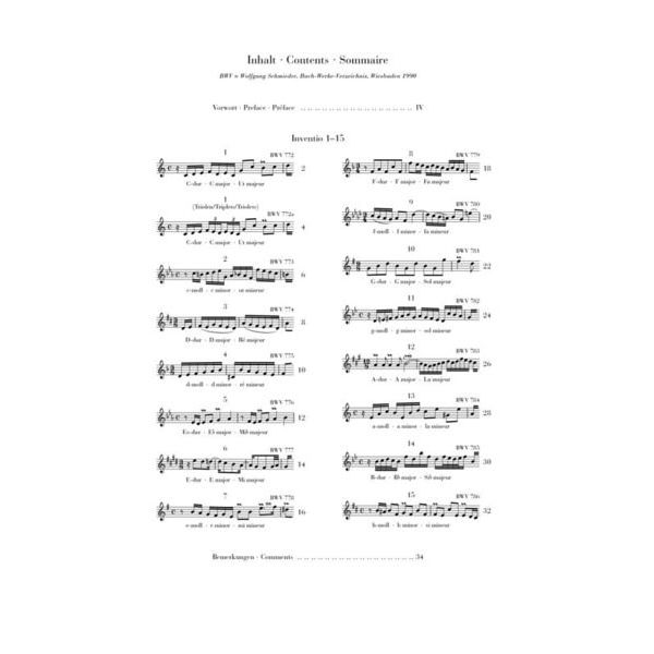 Henle Verlag Bach Zweistimmige Inventionen