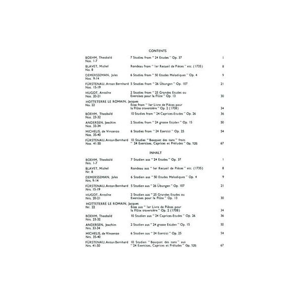 Universal Edition 50 Classical Studies For Flute