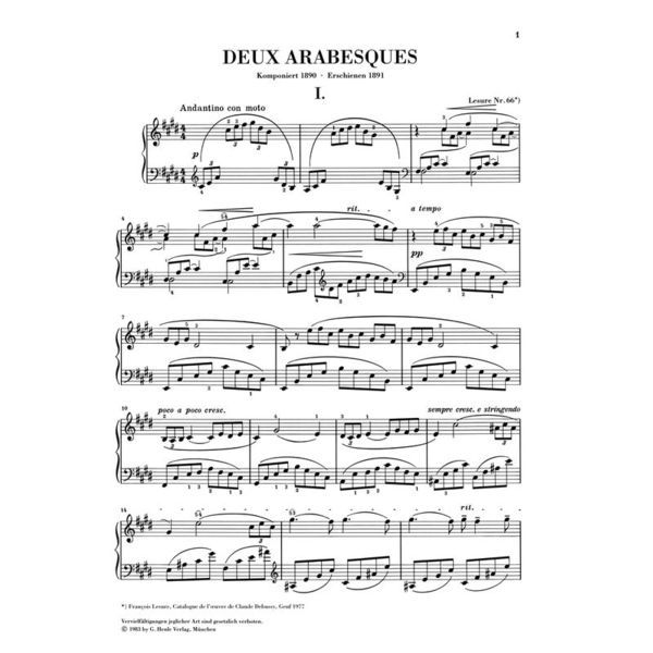 Henle Verlag Debussy Deux Arabesques