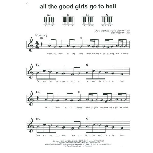Hal Leonard Billie Eilish Super Easy Piano
