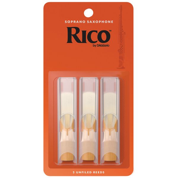 DAddario Woodwinds Rico Soprano Sax 3.0 3-Pack