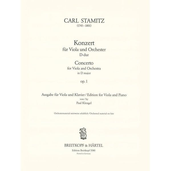 Breitkopf & Hrtel Stamitz Concert D-Dur Viola