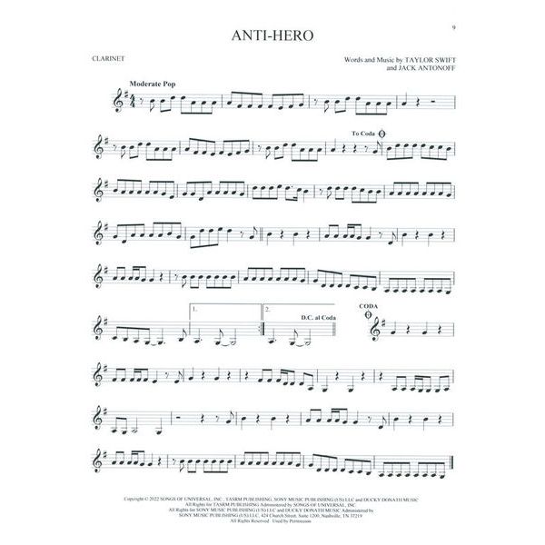 Hal Leonard 101 Top Hits for Clarinet