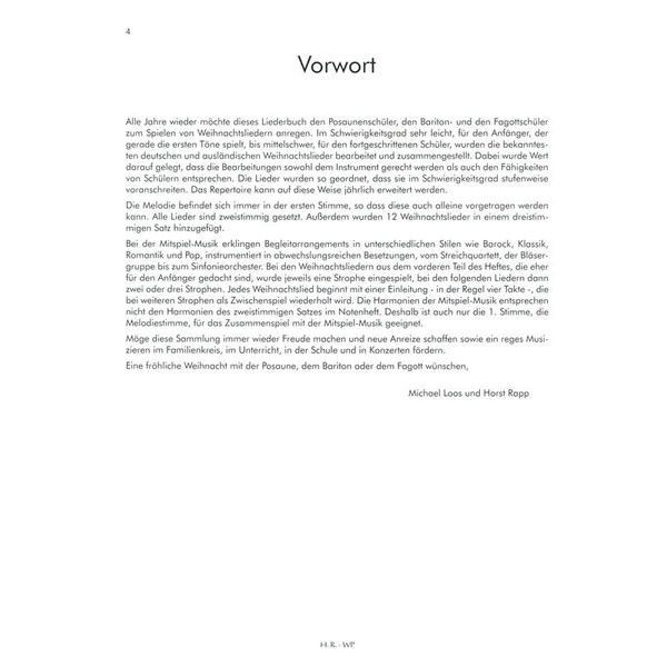 Horst Rapp Verlag Fröhliche Weihnacht Trombone