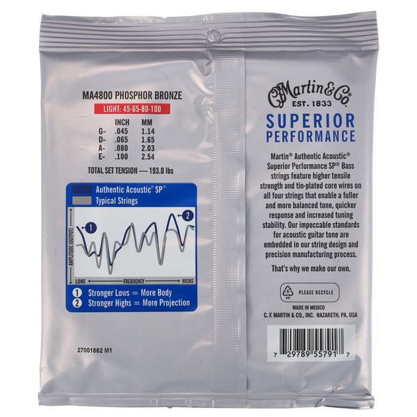 Martin Guitar MA4800 Acoustic Bass Strings