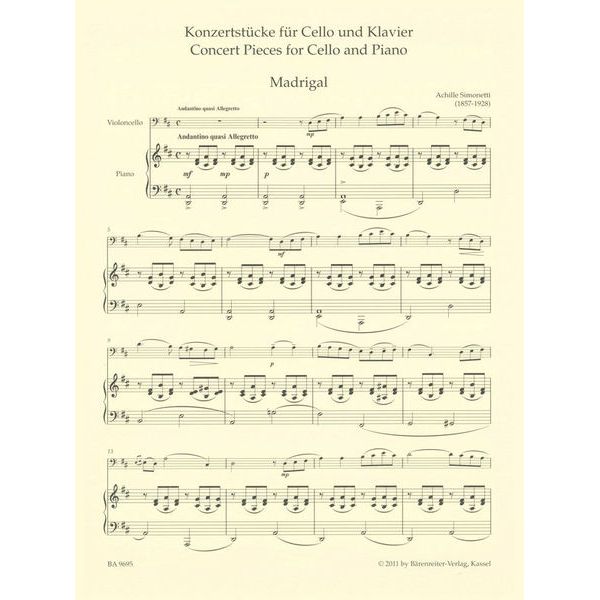 Brenreiter Konzertstücke Cello