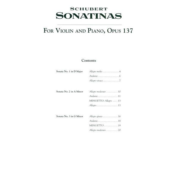 Music Minus One Schubert Violin Sonatinas