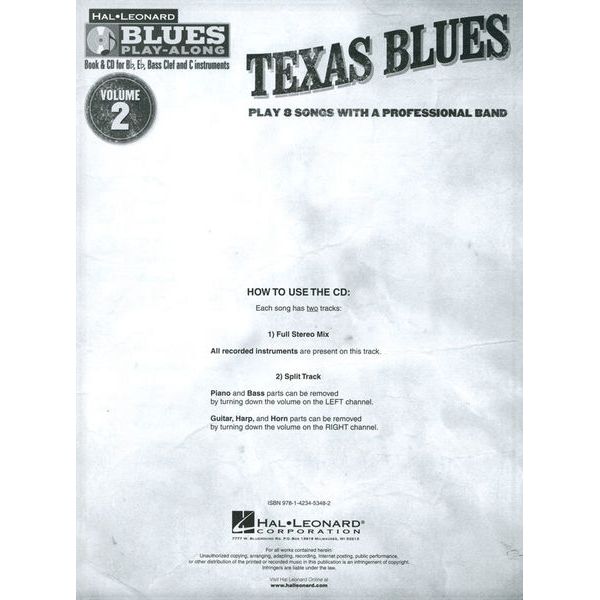 Hal Leonard Blues Play-Along Texas Blues