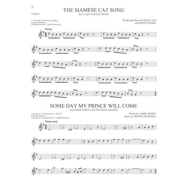 Hal Leonard 101 Disney Songs Violin