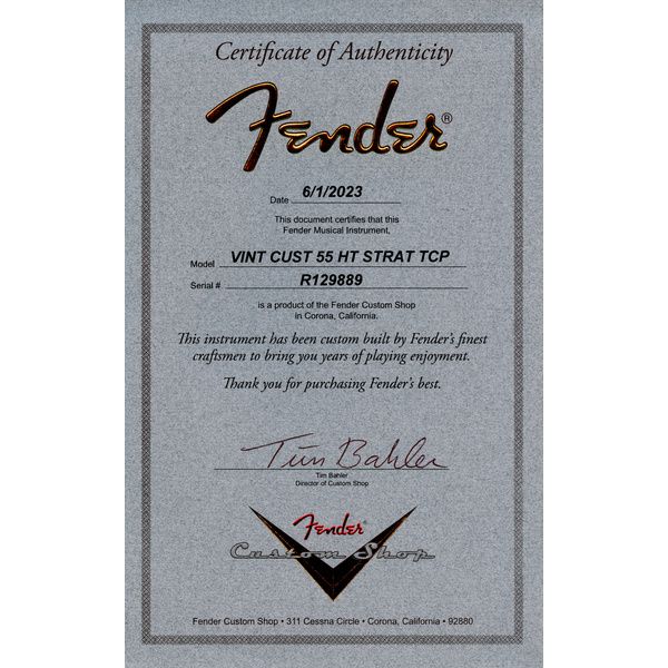 Fender 55 Strat Hardtail WF2CS NOS