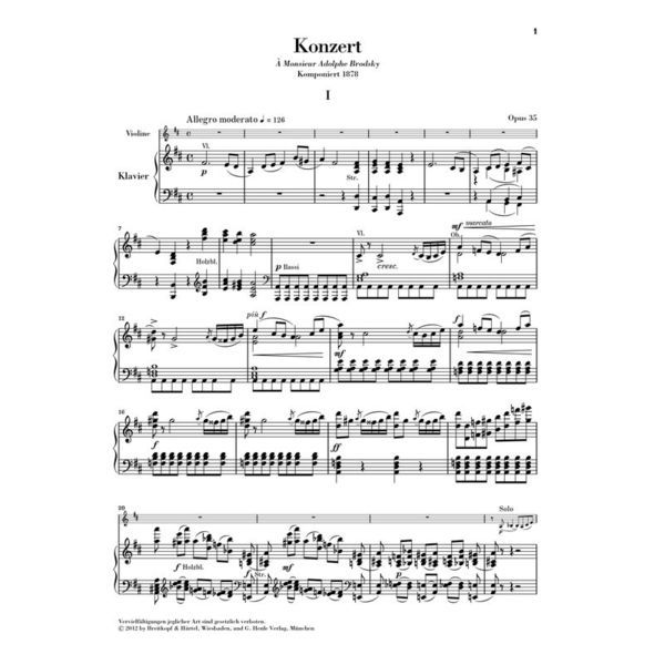 Henle Verlag Tschaikowsky Violinkonzert