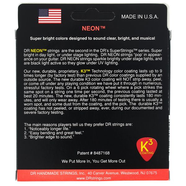 DR Strings Neon Red NRE-10