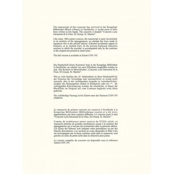 Schott Sammartini Concerto F-Dur