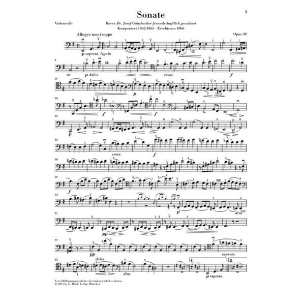 Henle Verlag Brahms Sonate e-moll Cello