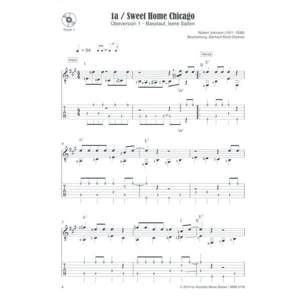 Acoustic Music Books Sweet Home Chicago