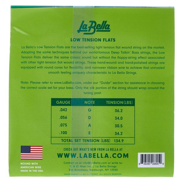 La Bella LTF-4A Bass LowTension Flats L