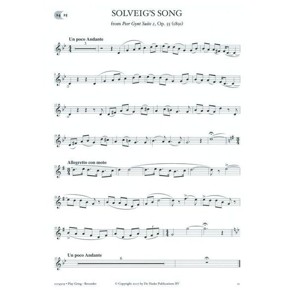 De Haske Play Grieg Recorder