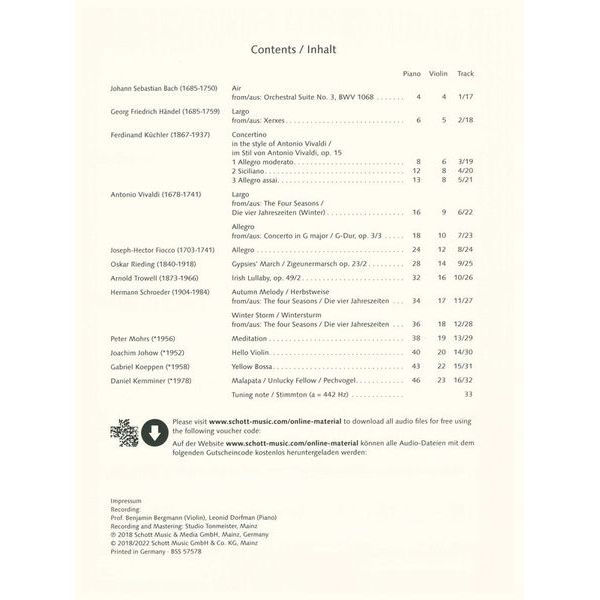 Schott Easy Concert Pieces Violin 3