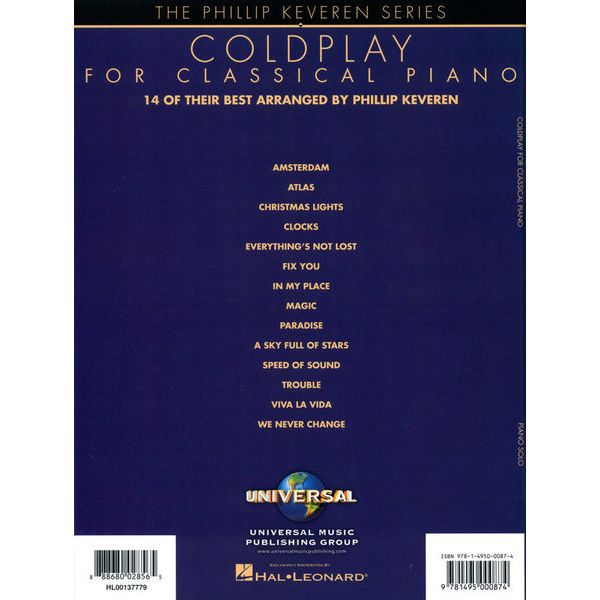 Hal Leonard Coldplay For Classical Piano