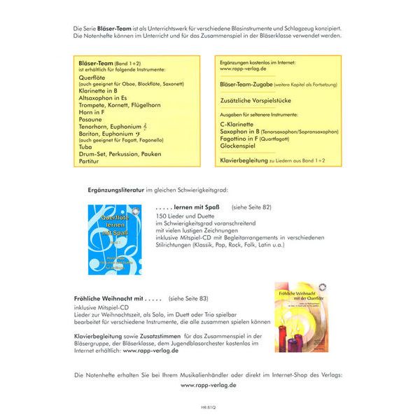 Horst Rapp Verlag Blser-Team 1 Flute