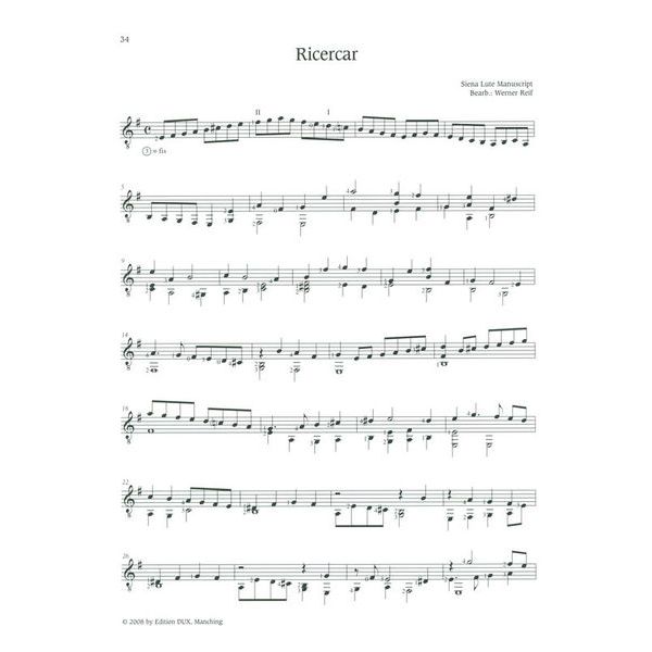 Edition Dux Lautenstücke Renaissance Ita