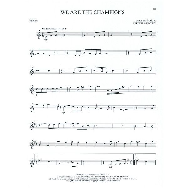 Hal Leonard Greatest Songs Of Rock Violin