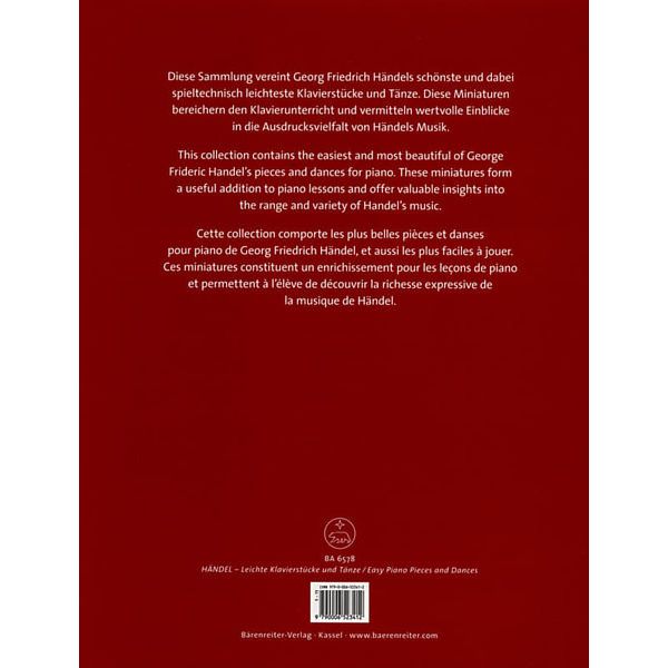 Brenreiter Hndel Leichte Klavierstücke