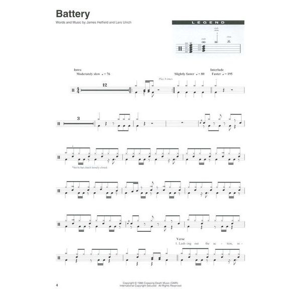 Hal Leonard Drum Play-Along Metallica 1983