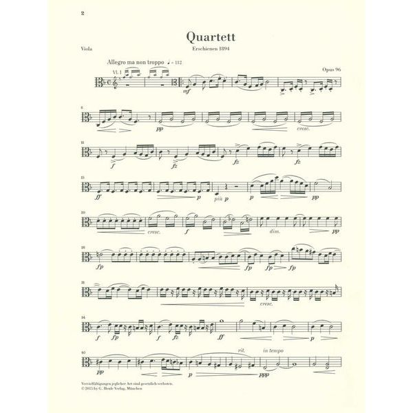 Henle Verlag Dvorak Streichquartett F-dur