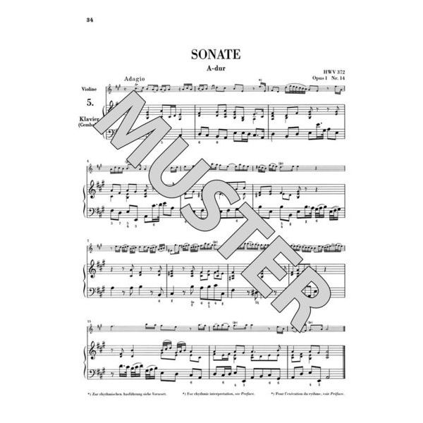 Henle Verlag Hndel Sieben Sonaten Violin