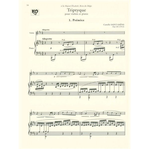 Zen-On Saint-Sans Works Violin Piano